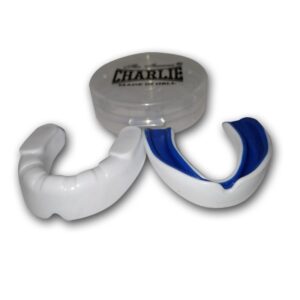 Protector bucal gel bicapa blanco-azul