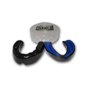 Protector mandíbulas bucal gel bicapa negro-azul